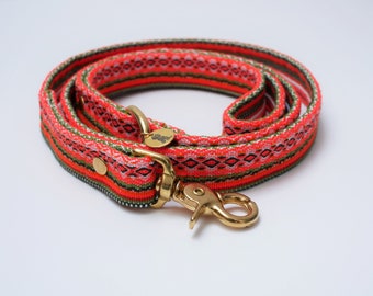 Dog leash boho, orange, leash dog ethno