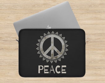 Peace Sign Laptop Sleeve,Laptop Cover,Laptop Carrying Case, Laptop Travel Case,Tablet Case,iPad Case,iPad Cover, Hippie Gift, Spiritual Gift