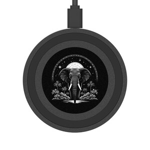 Mystical Elephant Wireless Charging Pad for Smartphone, Universal iPhone Android Charging Station, Spirit Animal Phone Charger, Witchy Gift