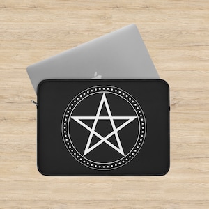 Pentagram Laptop Sleeve, Laptop Cover, Laptop Carrying Case, Laptop Travel Case,Tablet Case, iPad Case, iPad Cover, Witchy Pagan Goth Gift