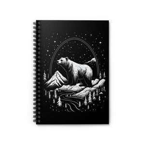 Witchy Spiral Lined Notebook | Mystical Bear Journal Diary | Spirit Animal Notebook | Witchy Gift | Spiritual Gift | Composition Notebook
