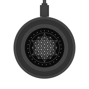 Sacred Geometry Grid of Life Wireless Charging Pad for Smartphone, Universal iPhone Android Charging Station Phone Charger, Spiritual Gift