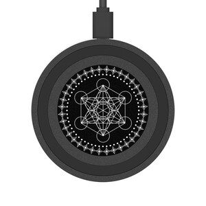 Sacred Geometry Metatron&#39;s Cube Wireless Charging Pad for Smartphone, Universal iPhone Android Charging Station Phone Charger,Spiritual Gift