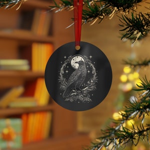 Mystical Raven Ornament for Christmas Yule Winter Solstice,altar decoration,Dark Academia wall decor,witchy Pagan Wiccan goth spiritual gift