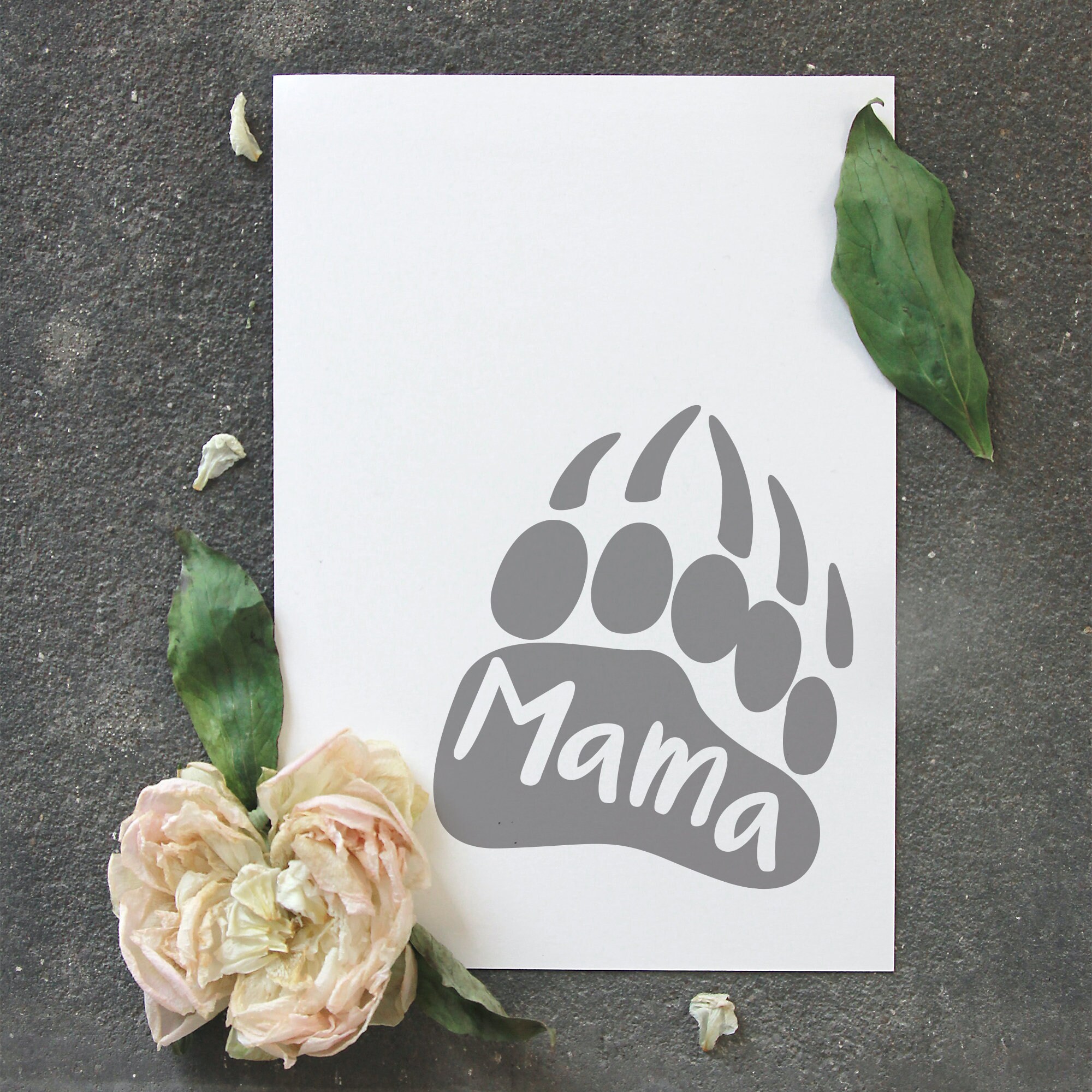 Mama Bear SVG Pawprint Cricut File EPS Commercial Use - Etsy