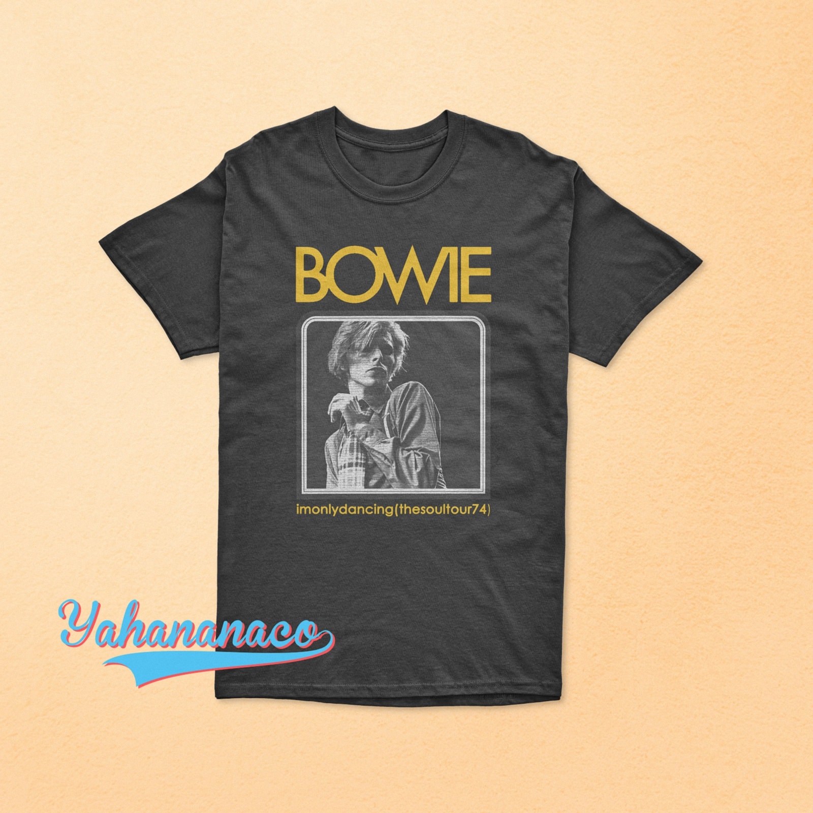 T-shirt David Bowie Noir - Modèle Recto Verso - Taille 2XL - Homme - Occasion Très Bon État