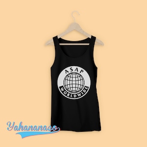 ASAP Worldwide Tank Top ASAP Rocky ASAP Mob Hip Hop Music Rap tee Shirt Unisex Black White Tank Top