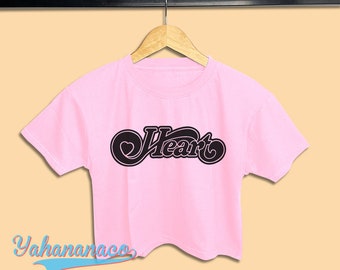 ★DNSR★ Women Heart Graphic Crop T-Shirt White Shop High Quality White Heart Graphic Cropped Ringer Tee