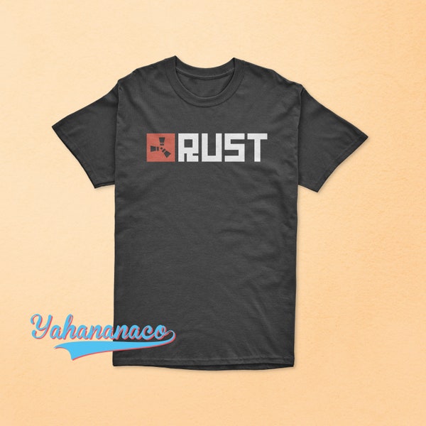 Rust Game Shirt Multiplayer Survival Video Game by Facepunch Studios Unisex Black White Gildan T-shirt