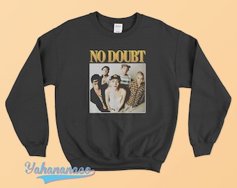 No Doubt Sudadera GWEN STEFANI 80s 90s RnB Hip Hop Vintage Throwback Music Camiseta cuello redondo Unisex Negro Blanco camiseta de regalo