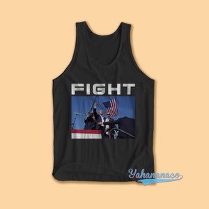 Donald Trump Fight Tank Top Republikanische Partei USA Präsident Wahl Thomas Crooks Schwarz Weiß Baumwoll Tank Top