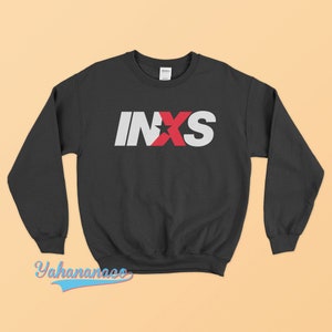 INXS Band Sweatshirt Australian Rock New Wave Alternative Rock Michael Hutchence Music Band Black White Crewneck Sweater