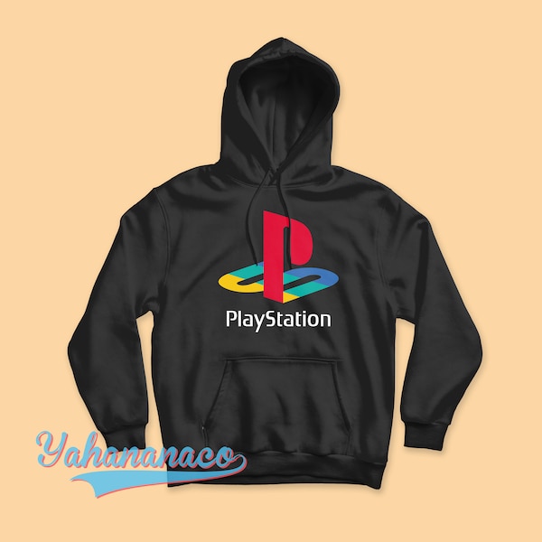 Playstation Classic Hoodie Home Video Game Console First Gen Sony Playstation 1 Black White Gildan Hoodie