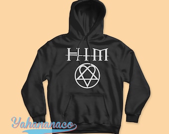 Official HIM Love Metal T-Shirt - Ville Valo Band Tee, Unisex Cotton, Black (Small)