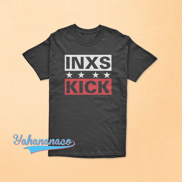 INXS Kick T-Shirt Australian Rock New Wave Alternative Rock Michael Hutchence Music Band Black Gildan T-Shirt