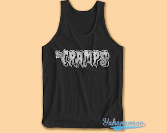 The Cramps Tank Top Amerykański Rock Punk Rock Music Band Lux Interior Poison Ivy Czarny Biały Unisex Tank Top