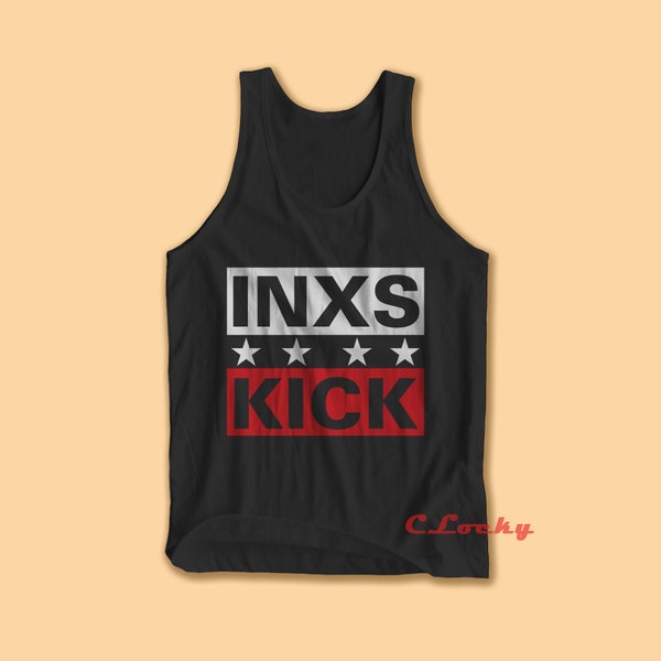 INXS Kick Tank Top Australian Rock New Wave Alternative Rock Michael Hutchence Music Band Black Cotton Tank Top