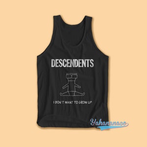Descendents Band Tank Top American Punk Rock Hardcore Punk Milo Aukerman Music Band I Don&#39;t Want to Grow Up Black White Cotton Tank Top