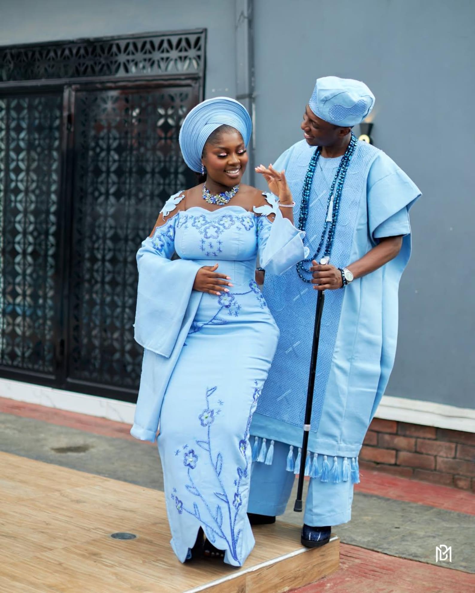 sky-blue-aso-oke-wedding-outfit-yoruba-couple-s-attire-etsy