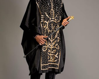 Handmade African Men's Agbada: 3-Piece Groom Suit, African fashion
