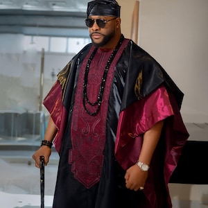 Handmade African Men's Attire: 3-Piece Groom Suit, Agbada for Weddings, African Fashion