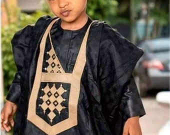 African Agbada Outfit: Men Wedding Attire, Boys Birthday Suit