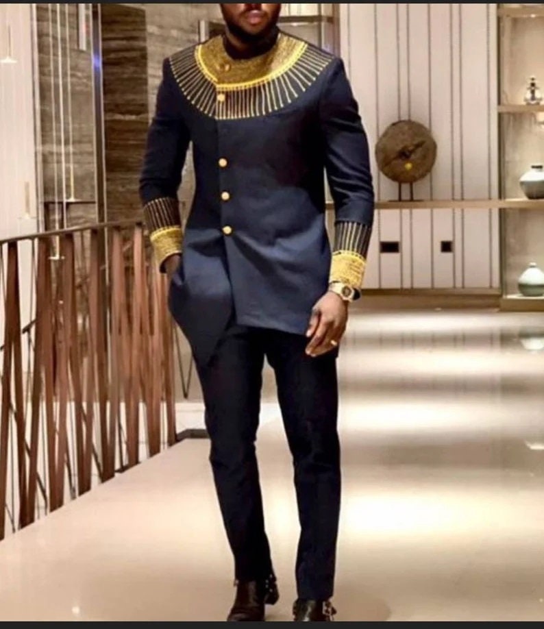 African men clothing , 3pcs for men ,purple and gold men outfit , men  fashion , men suit , wedding suit for men