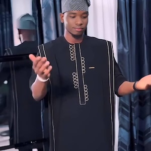 Gebu 2pieces men outfit, African men suit, men fashion, men&#39;s clothing, Groomsmen dress, men attire, Nigerian fashion, Men&#39;s Dashiki, Gift
