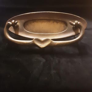 Antique Brass door knocker with letter opening. Love Heart Design, Edwardian Original vintage antique rare find brass knocker.
