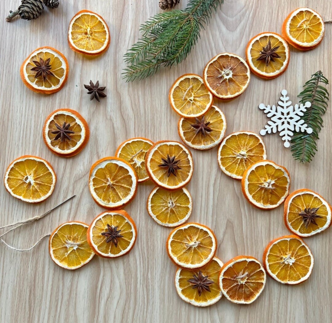 Garland of Oranges, Dried Orange Slice Garland, Fireplace Garland, and Primitive Garland