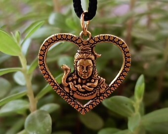 Ciondolo Shiva, ciondolo a cuore Lord Shiva, fascino del dio indù Mahadev, ciondolo a forma di cuore bholenath