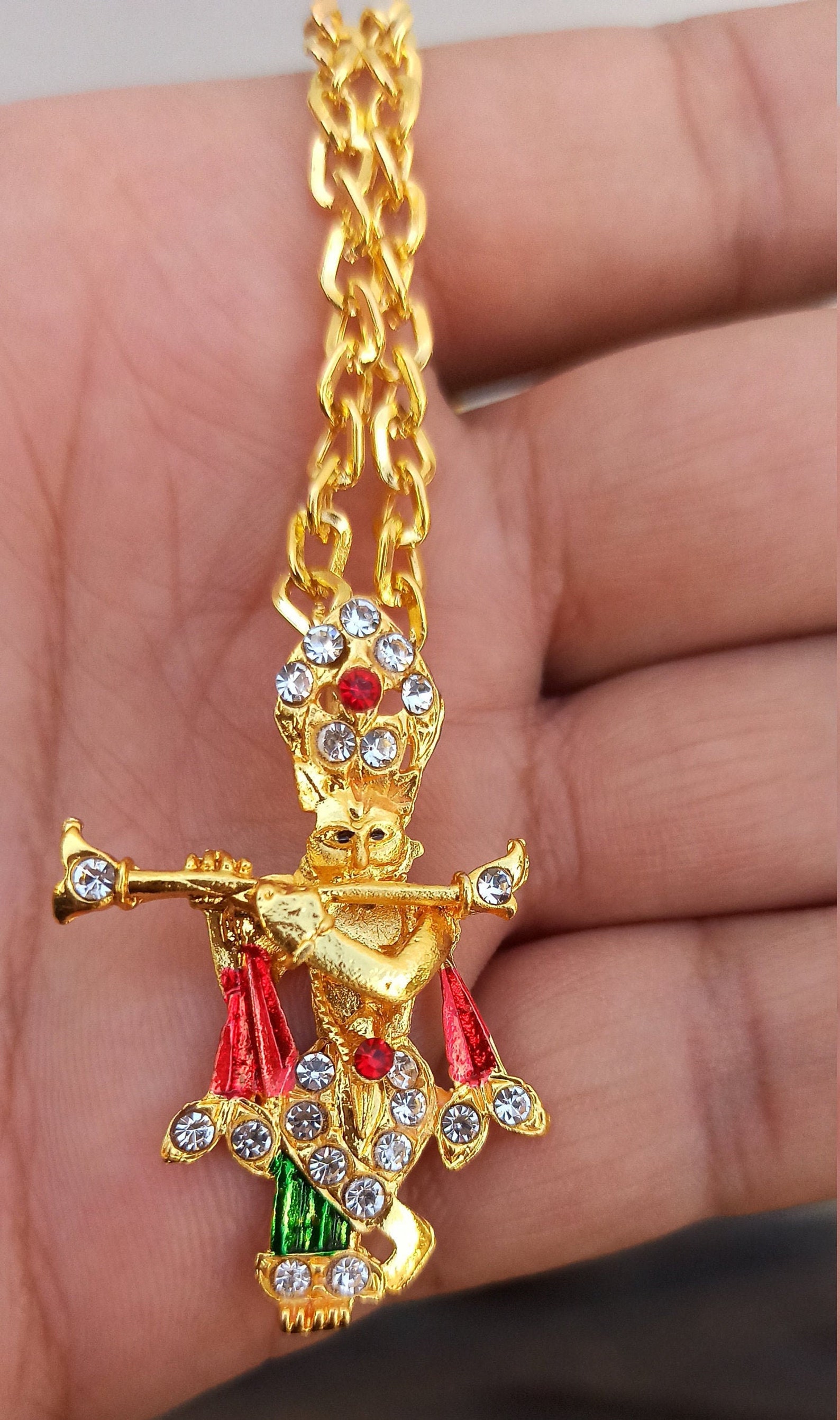 Lord Krishna Pendant/ Lord Krishna Necklace/ Kanha Necklace/ Etsy