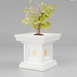 Handcrafted Tulsi Planter – Indian Sacred Basil Pot for Home & Garden, Spiritual Decor, Vastu Positive Energy Gift"