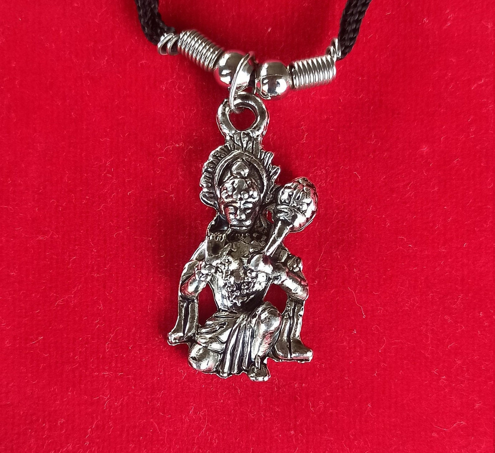Lord Hanuman Pendant Hindu God Hanuman Silver Plated Locket Etsy