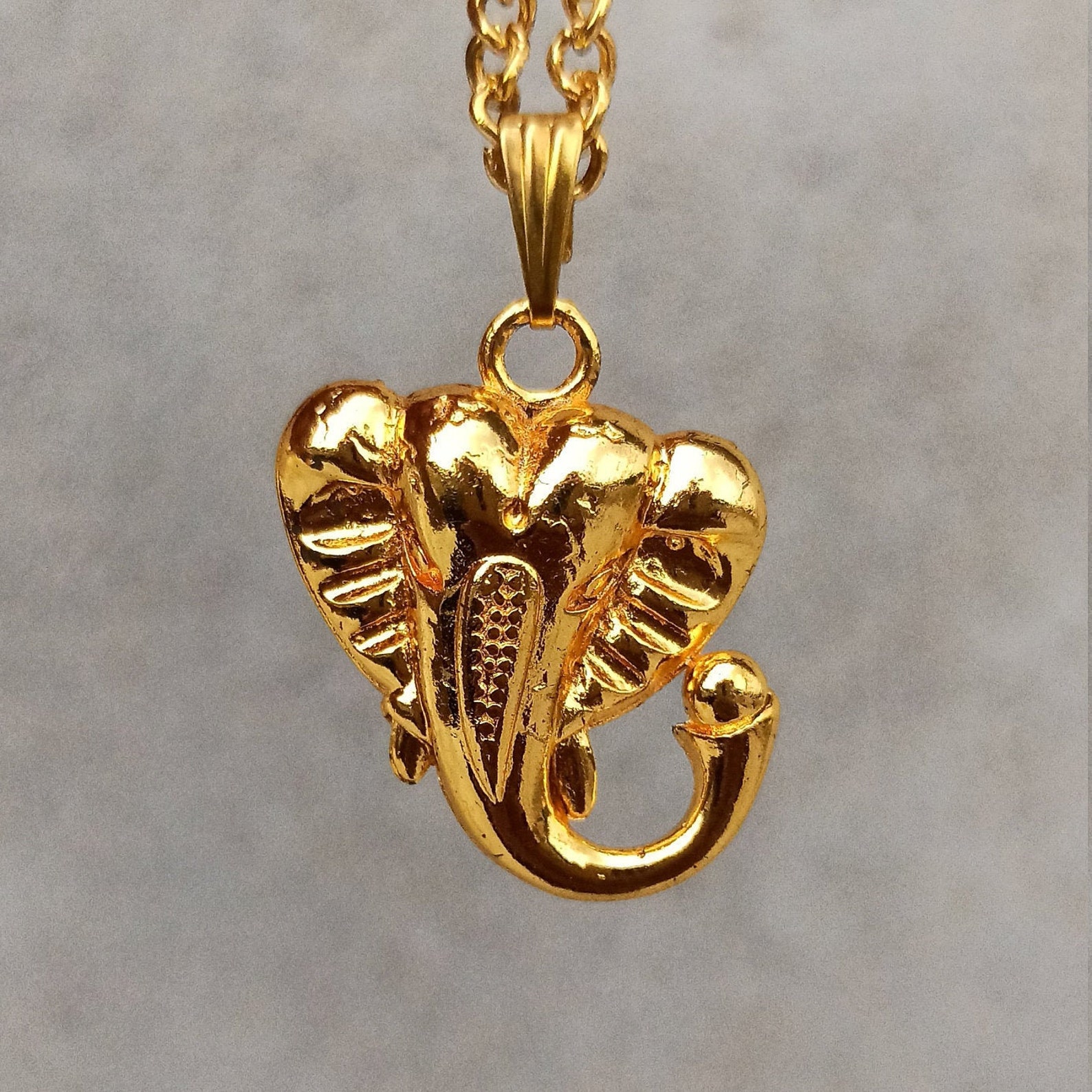 Lord Ganesha Pendant Ganesh Detailed Pendant Ganpati Brass Etsy