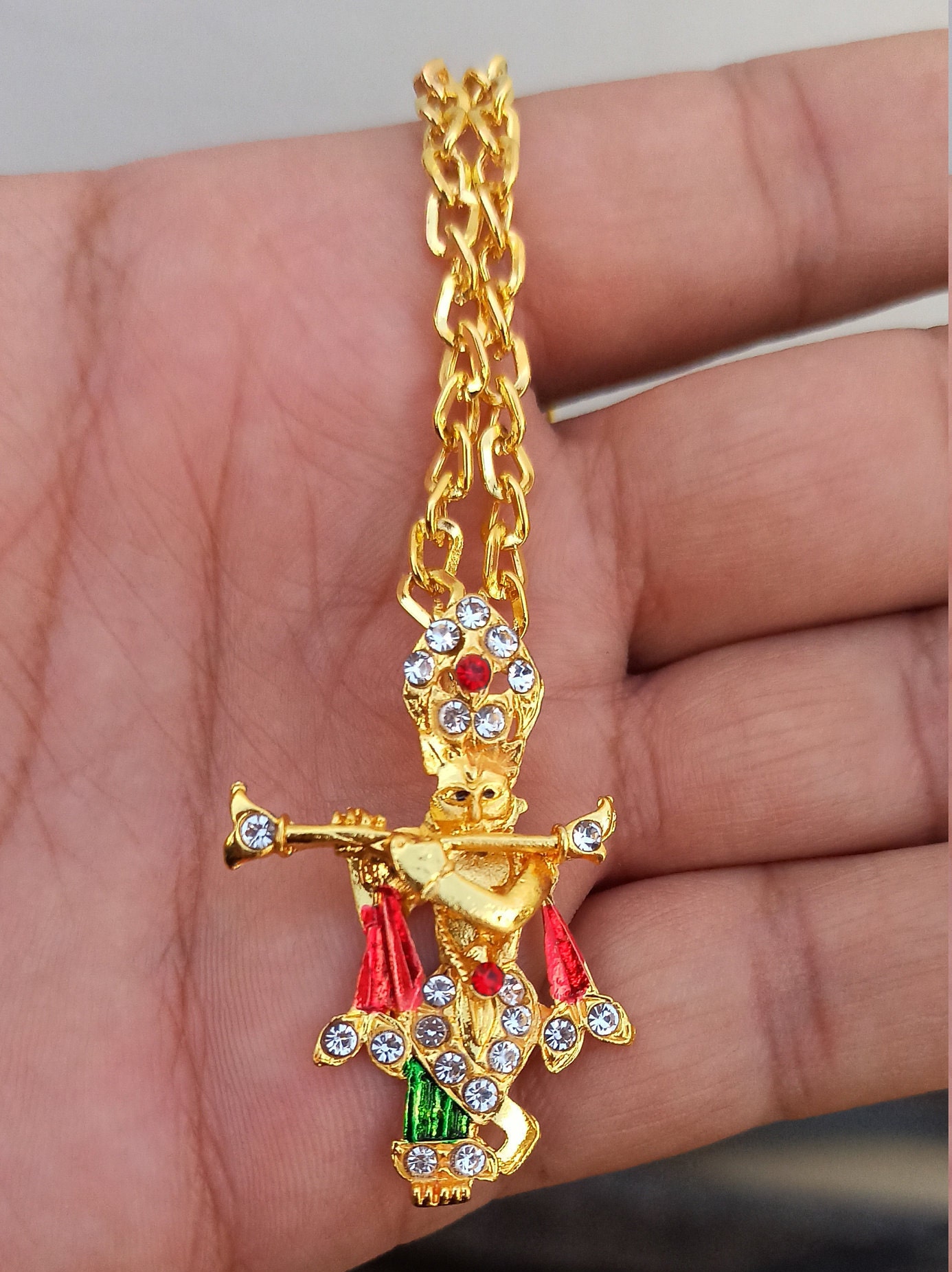 Lord Krishna pendant/ Lord Krishna necklace/ Kanha necklace/ Etsy