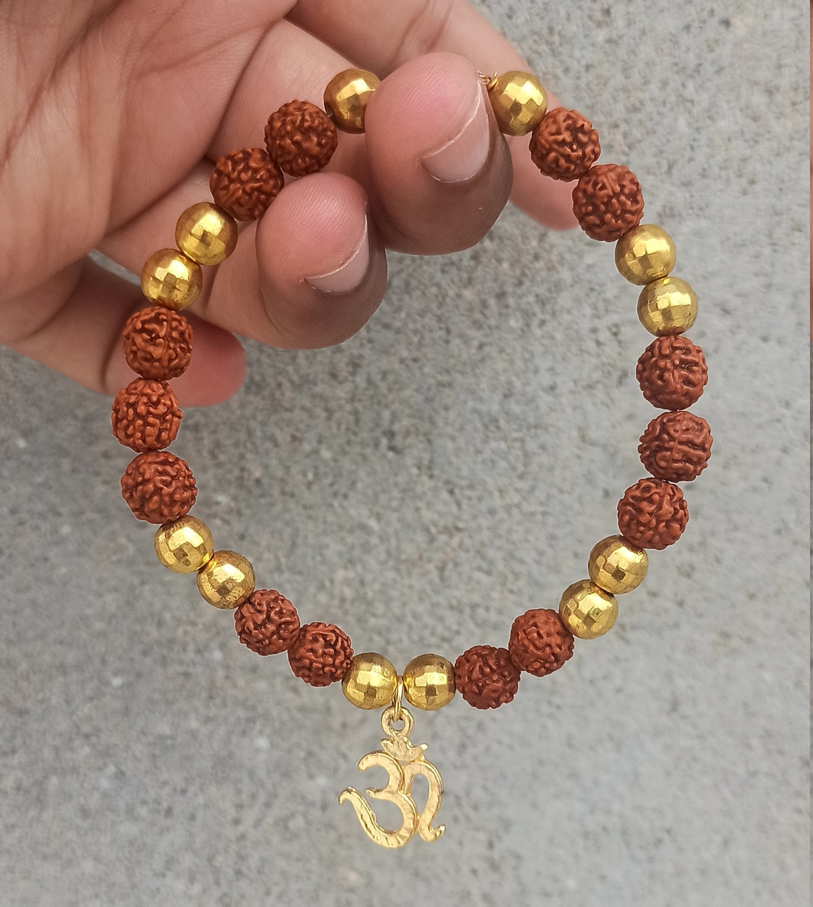Rudraksha Bracelet Rudraksha Om Bracelet Om Charm With Etsy