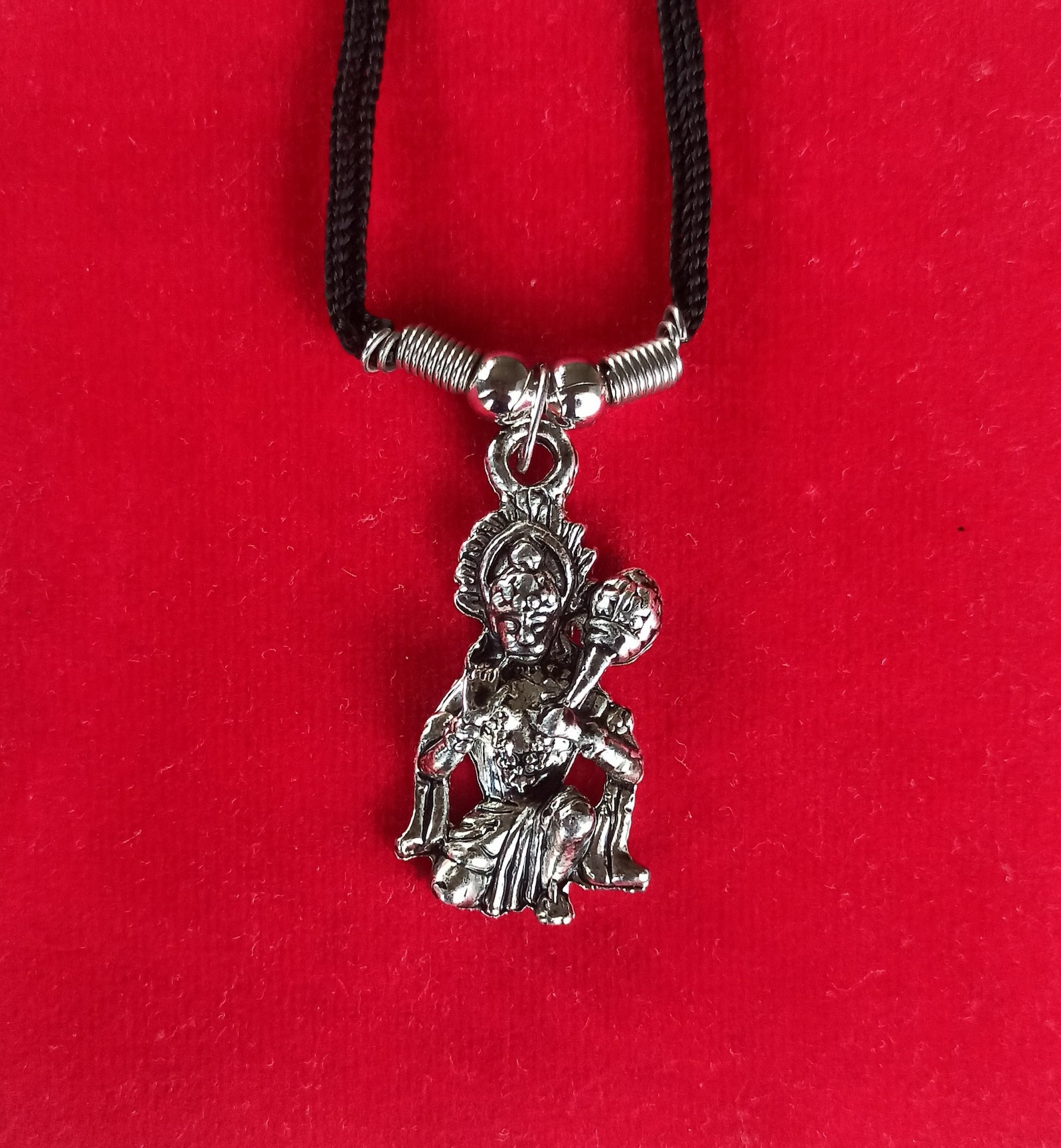 Lord Hanuman Pendant Hindu God Hanuman Silver Plated Locket Etsy