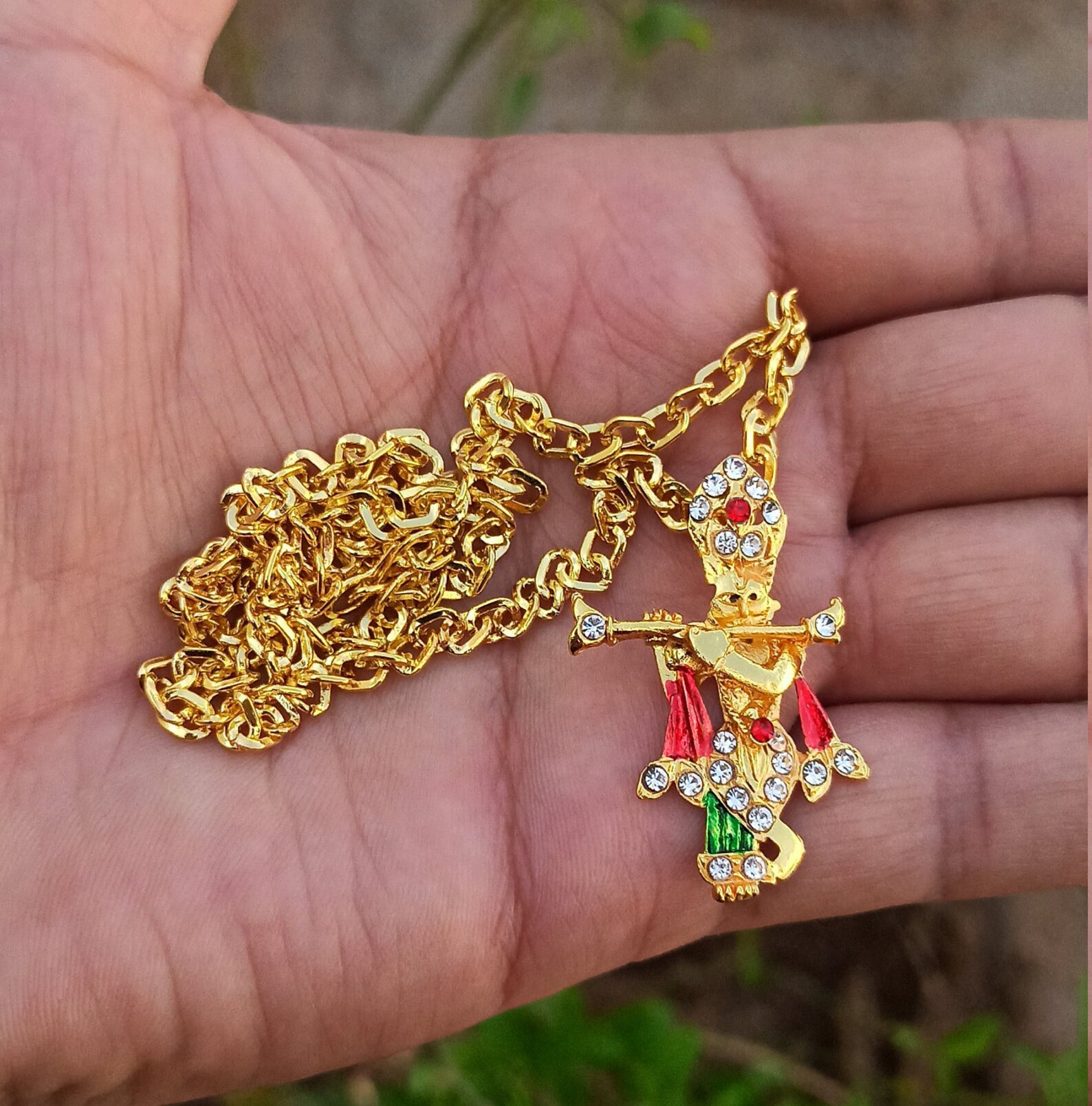 Lord Krishna pendant/ Lord Krishna necklace/ Kanha necklace/ Etsy