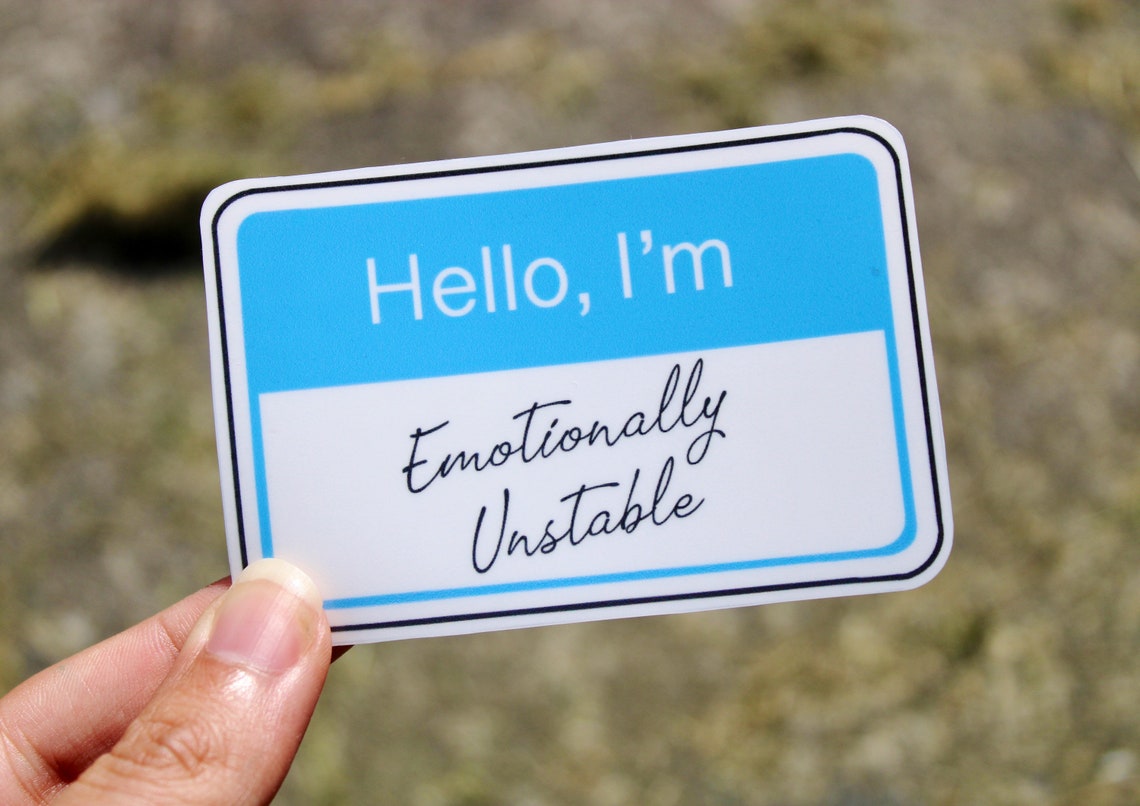 Namensschild Lustige Sticker Hello I'm Emotionally Etsy