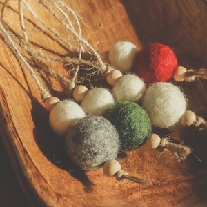 Felt Ball Christmas Ornaments, Felt Christmas Decorations, Scandinavian Christmas, Boho Christmas, Farmhouse Christmas, Farmhouse Ornaments image 1