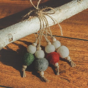 Felt Ball Christmas Ornaments, Felt Christmas Decorations, Scandinavian Christmas, Boho Christmas, Farmhouse Christmas, Farmhouse Ornaments image 6