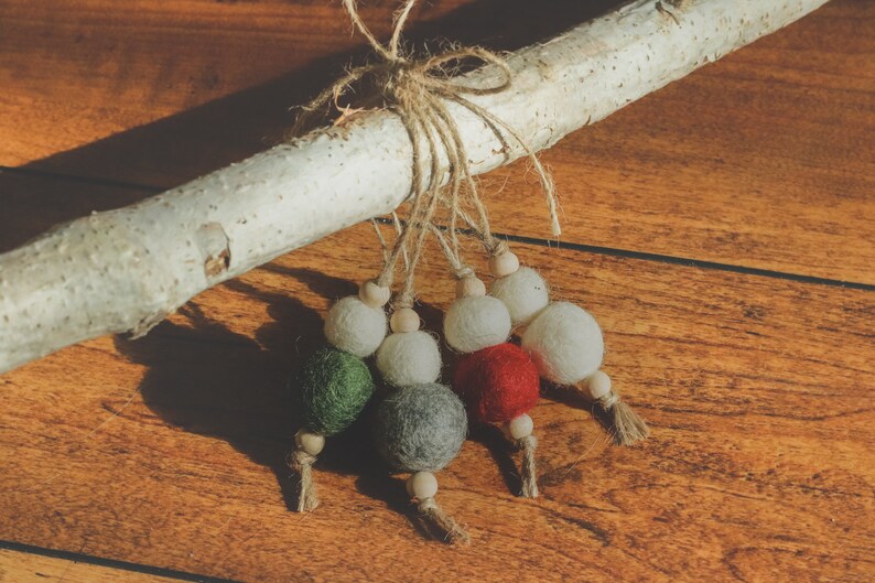 Felt Ball Christmas Ornaments, Felt Christmas Decorations, Scandinavian Christmas, Boho Christmas, Farmhouse Christmas, Farmhouse Ornaments image 6