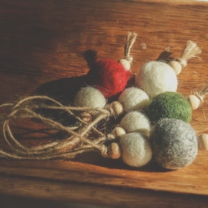 Felt Ball Christmas Ornaments, Felt Christmas Decorations, Scandinavian Christmas, Boho Christmas, Farmhouse Christmas, Farmhouse Ornaments image 3