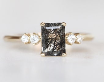 Octagon Smoky Quartz 925 Sterling Silver Women RingOctober Birthstone RingWomen Simple RingGift For HerOctagon Smoky Quartz Bridal Ring