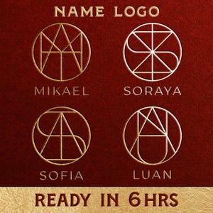 Custom Name Tattoo Design: Hand-Drawn Initial Letter Logo
