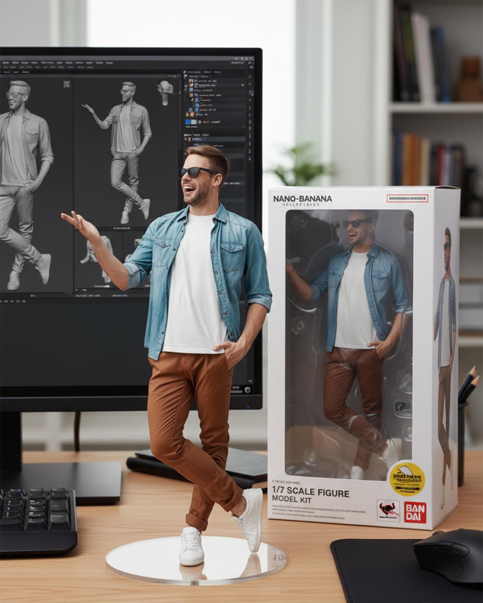 Making Photo Figures 3D Digital Figurine Portrait From Photo: DIY Tutorial (digital Download ...