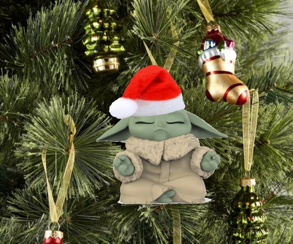 Baby Yoda Santa Christmas Decoration 