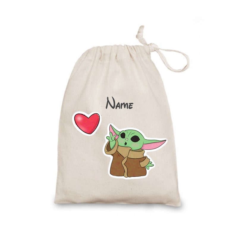 Valentines I Love Grogu Baby Yoda Gift Grogu Burlap Gift Bag Etsy