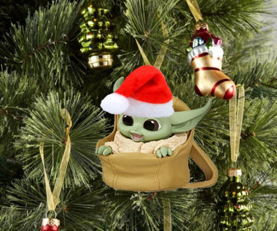 Baby Yoda Santa Christmas Decoration With Santa Hat Christmas | Etsy UK